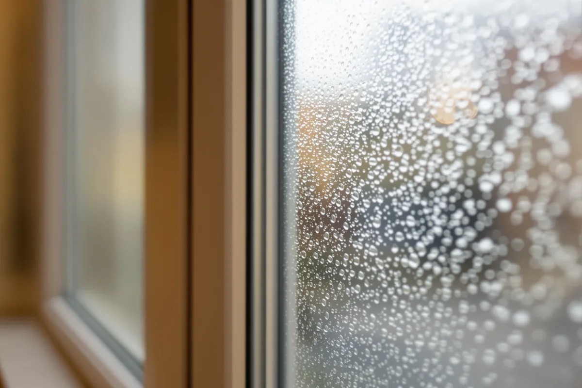 Double vitrage avec buée et condensation entre les vitres à Braine-l'Alleud